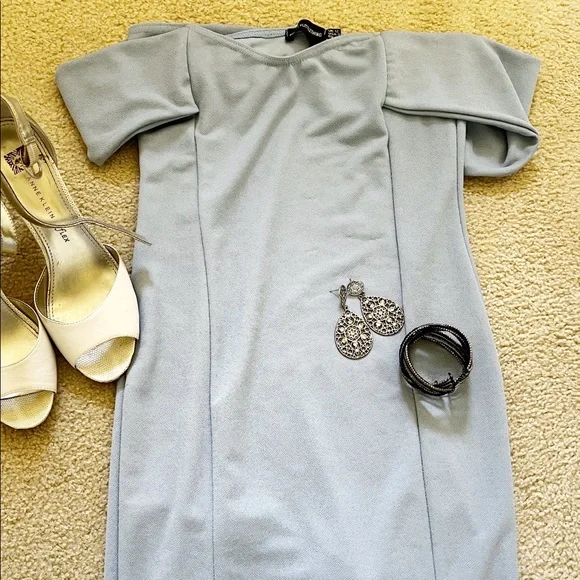 PrettyLittleThing | Dresses | Pretty Little Thing Bodycon Dress Baby Blue |  Poshmark